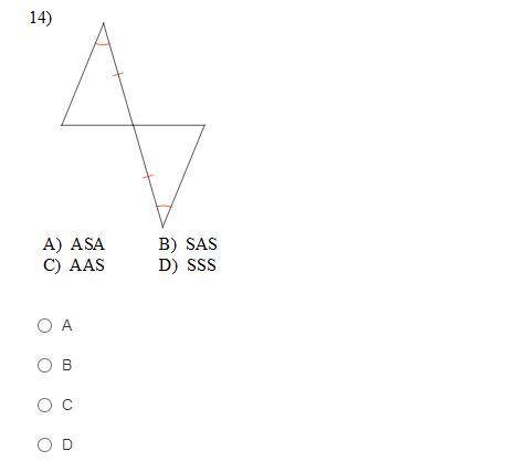 Determine which of the four postulates, if any, can be used to prove that the triangles are congrue