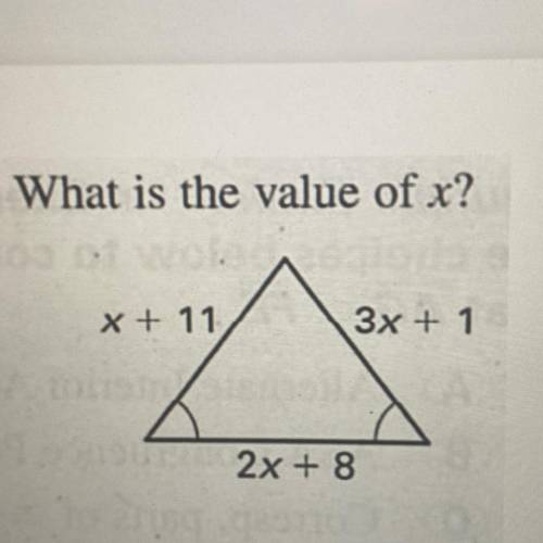 What is the value of X X+11 2x+8 3x+1￼