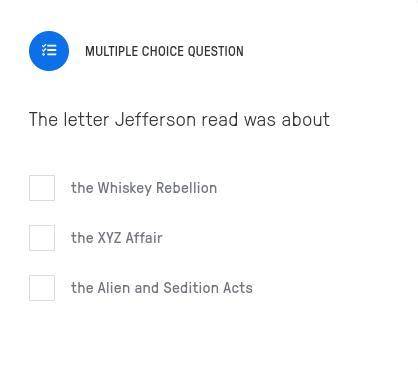 The letter Jefferson read was about