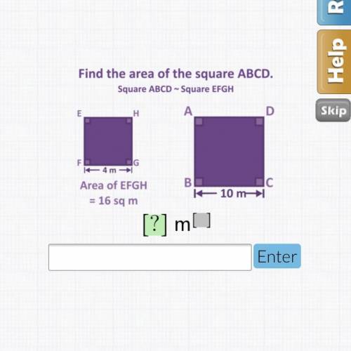Find the area of the square ABCD