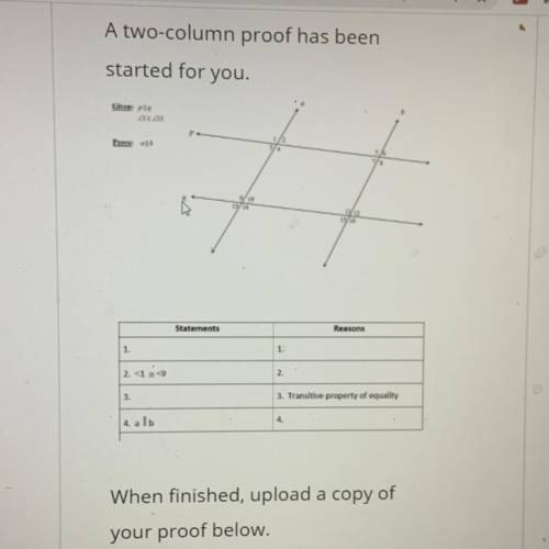 Parallel lines proof (I’ve posted this question twice so you can get double points.)