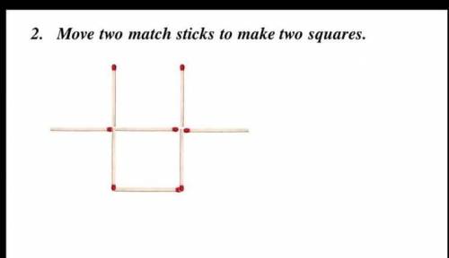Move two match sticks to make squares.