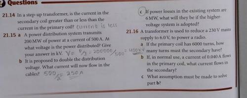 Question 21.15 part (c)please help, I will mark brainliest if answer is correct