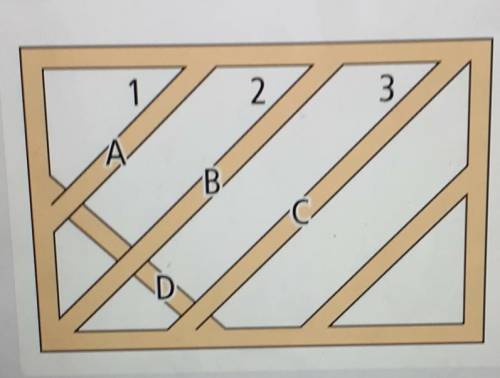 If pieces A,B and C must be parallel, what be true <1, <2, and < 3?