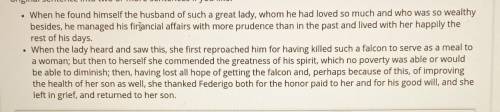 Read the sentences below from Federigo's Falcon. Describe how each sentence's diction affects you