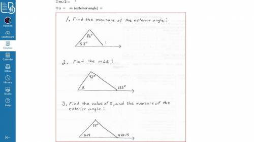 1) LaTeX: m\angle1=\:\:\:\:\:\:\:\:^\circm ∠ 1 = ∘

2) LaTeX: m\angle2=\:\:\:\:\:^\circm ∠ 2 = ∘
3
