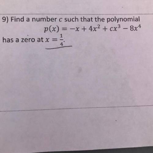 Find a number C such that the polynomial p(x)= -x+4x^2+Cx^3-8x^4
