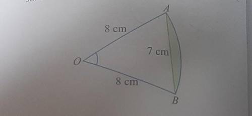 14. The figure shows a slice of an apple pie in the shape of a sector of a circle with centre O and
