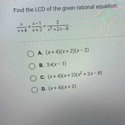 Find the LCD of the given rational equation