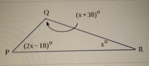 For the figure shown below, find the value of the variable and the measure of the angles.

x is me