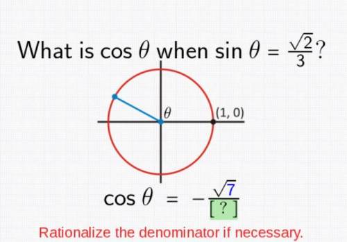 What is cos theta when sin theta = sqrt 2/3