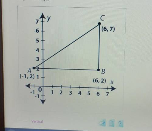 A student was given the following triangle and asked to find the circumcenter. Find the point and e