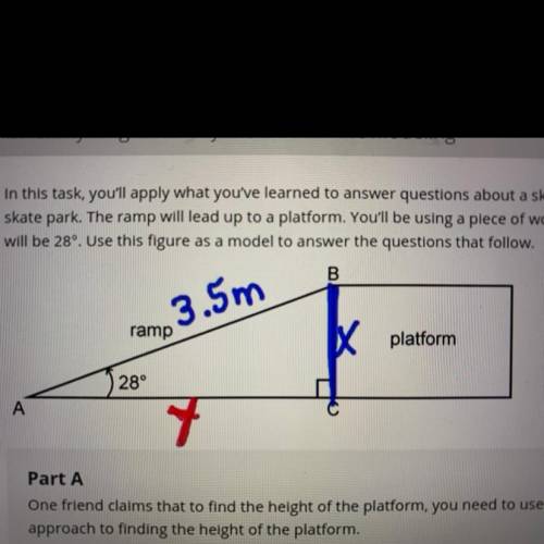 One friend claims that to find the height of the platform, you need to use the tangent ratio. Expla
