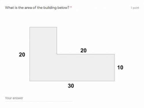 What is the area of the building below? *