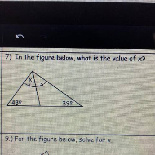 In the figure below, what is the value of x