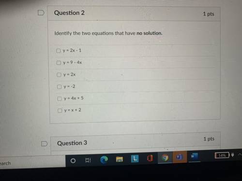Identify the two equations that have no solution?