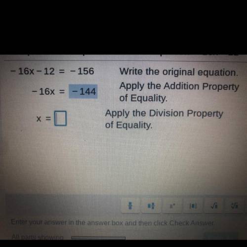 What does x equal I this problem