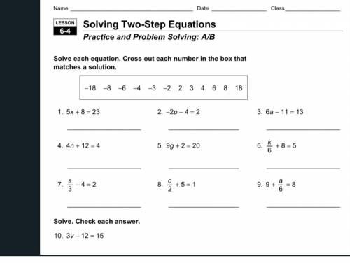 Solving 2 step equations
Check the image for questions
This is for my sister