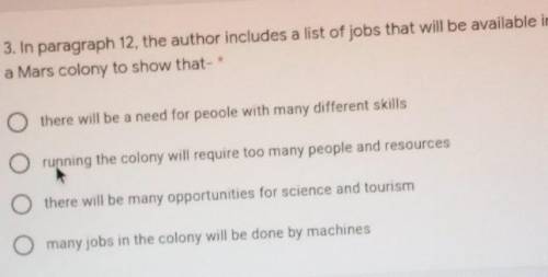 in paragraph 12 the author includes a list of jobs that will be available in a mars colony to show