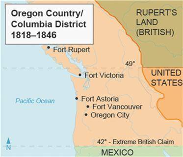 ANSWER ASAP BEING TIMED! This map shows the Oregon Country.

The most important information shown