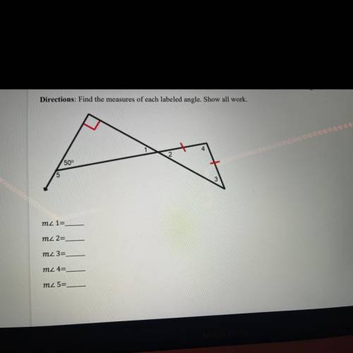 PLEASE HELP ME THIS IS A EMERGENCY

Find the measures of each labeled angle. Show all work.