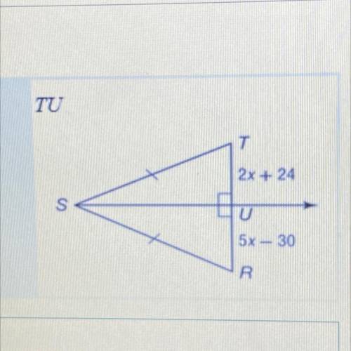 Find the measure of TU
