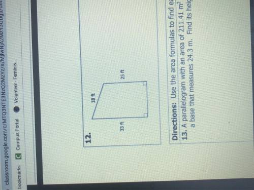 Need help on 12...have to find the area..teacher said to use pythagreoum(how ever u spell it) theor