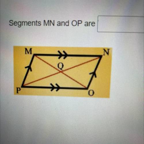 Segments MN and OP are _____ sides.