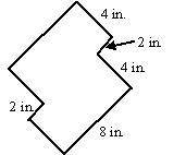 Find the perimeter.

32 in.
24 in.
36 in.
28 in.
Find the area.
48 in. 2
64 in. 2
84 in. 2
36 in.