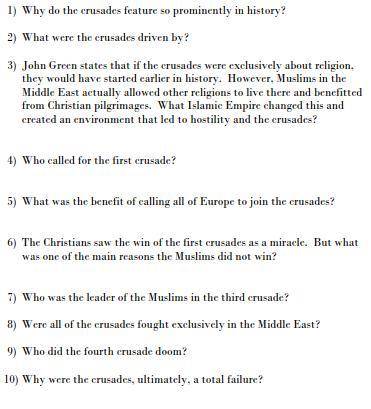 PLZ HELP ME WITH THESE HISTORY QUESTIONS PLZ I BEG OF YOU