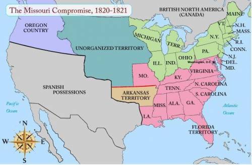 On the map above, which of the states allowed slavery? (1 point)

Group of answer choices
The grou