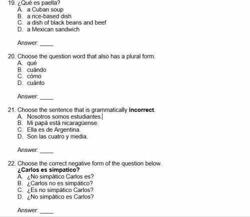 Answer all a b c or d