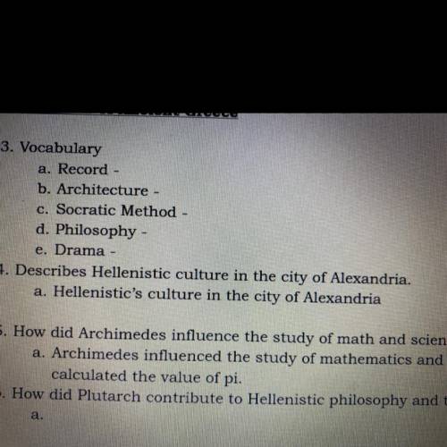 Describe Hellenistic culture in the city of Alexandria.

(Ill give brainlest to whoever is first a
