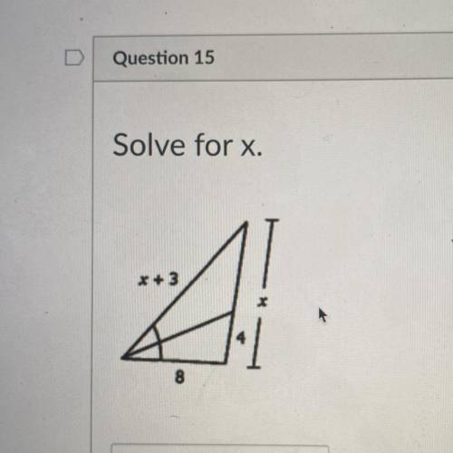 Solve for X. 
x+3 
4
8