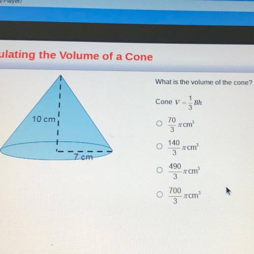 What is the volume of the cone?