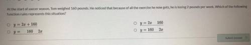 At the start of soccer season Tom weighed 160 pounds He noticed that because of all the exercise he