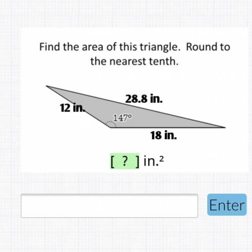 Find the area of this triangle. Round to the nearest tenth