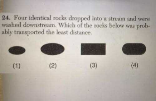24. Four identical rocks four four identical rocks were dropped into a stream and were

washed dow
