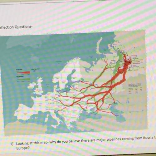 Looking at this map- why do you think there are major pipelines coming from Russia to Europe?
