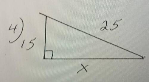 Find x using the Pythagorean formula.