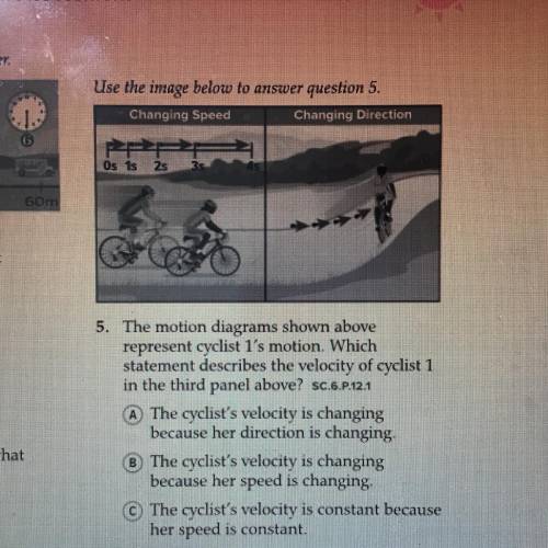 The motion diagrams shown above represent cyclist 1 in the third panel above?