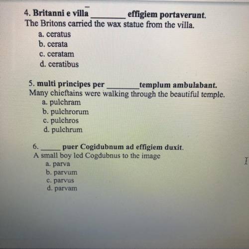 LATIN - Does anyone know these answers? Please help if you can