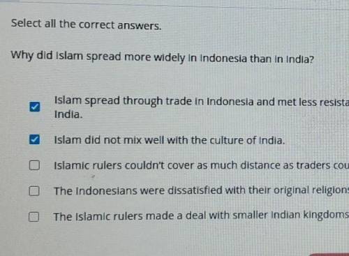 Why did Islam spread more widely in Indonesia than In India? Islam spread through trade in Indonesi