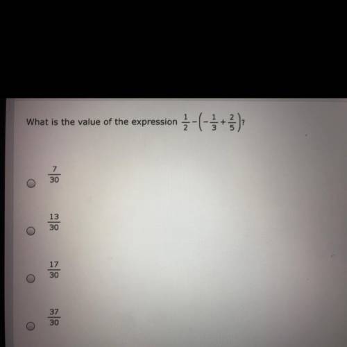 What is the value of the expression 1/2-(-1/3 + 2/5)?