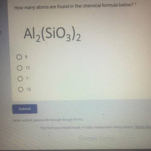 Can y’all help me with this question How many atoms are found in the chemical formula below Al2( Si