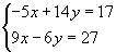 Solve by using elimination. Express your answer as an ordered pair.

answer choice
(3, 5)
(11, 36/