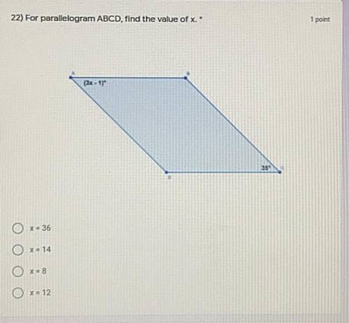 For this, find the value of X for this parallelogram!! Thank you :)