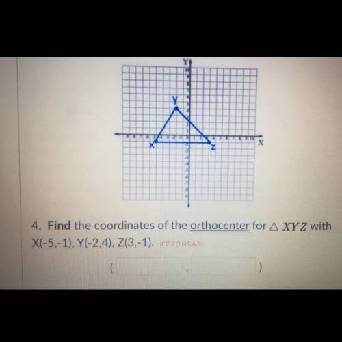 Find the coordinates of the orthocenter for XYZ with X(-5,-1) Y(-2,4), Z(3,-1)