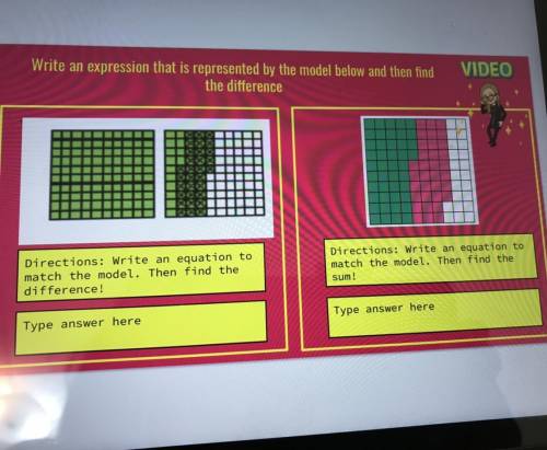 Write an equation to match the model. Then find the difference!