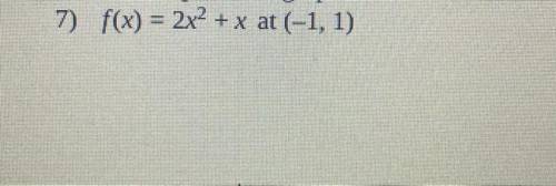 F(x) = 2x² + x at (-1, 1)